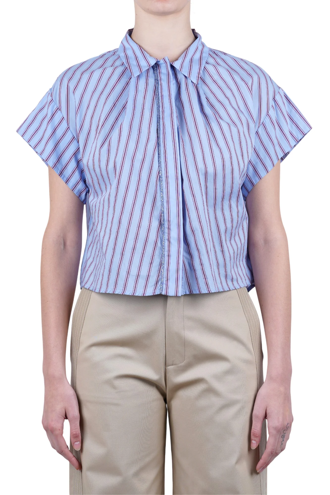 Alessia Santi - Camicia - 470193 - Bordeaux/Azzurro - Image 3