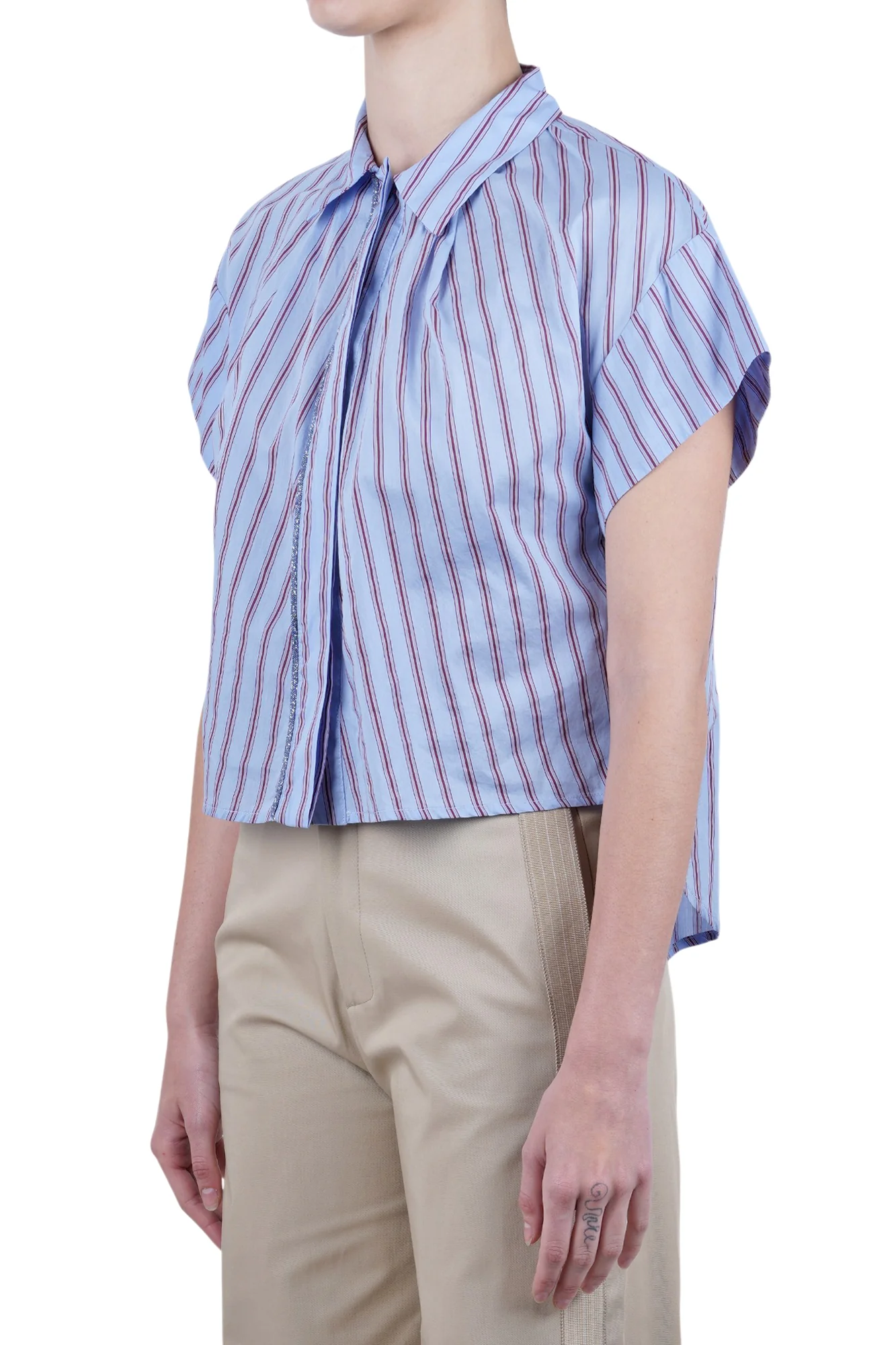 Alessia Santi - Camicia - 470193 - Bordeaux/Azzurro - Image 4
