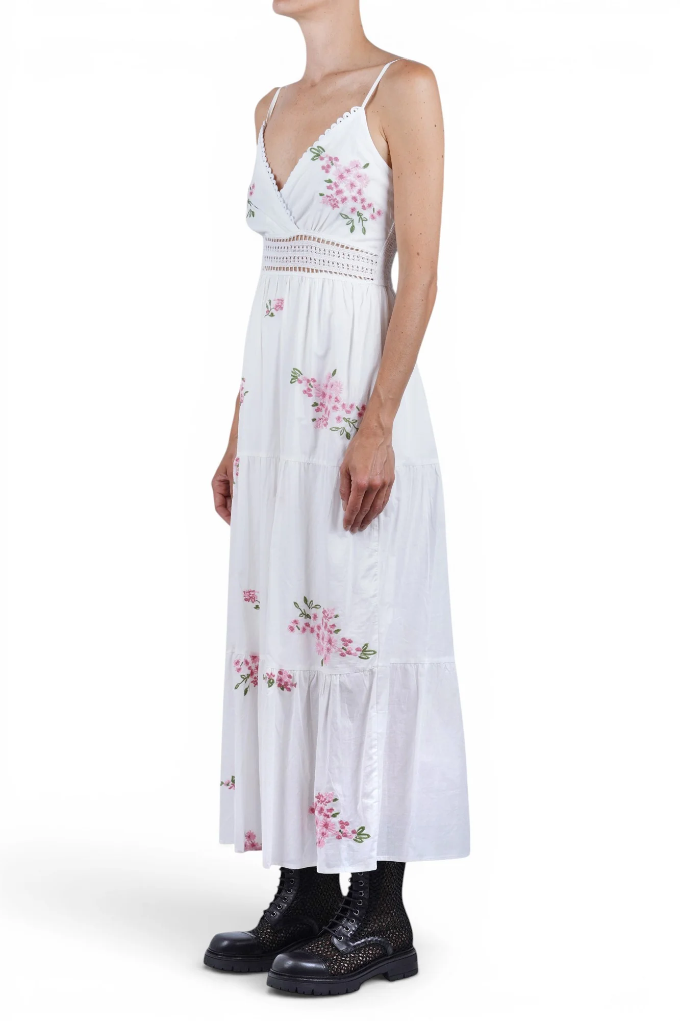 La Femme Blanche - Abito - 471711 - Bianco/Rosa - Image 4