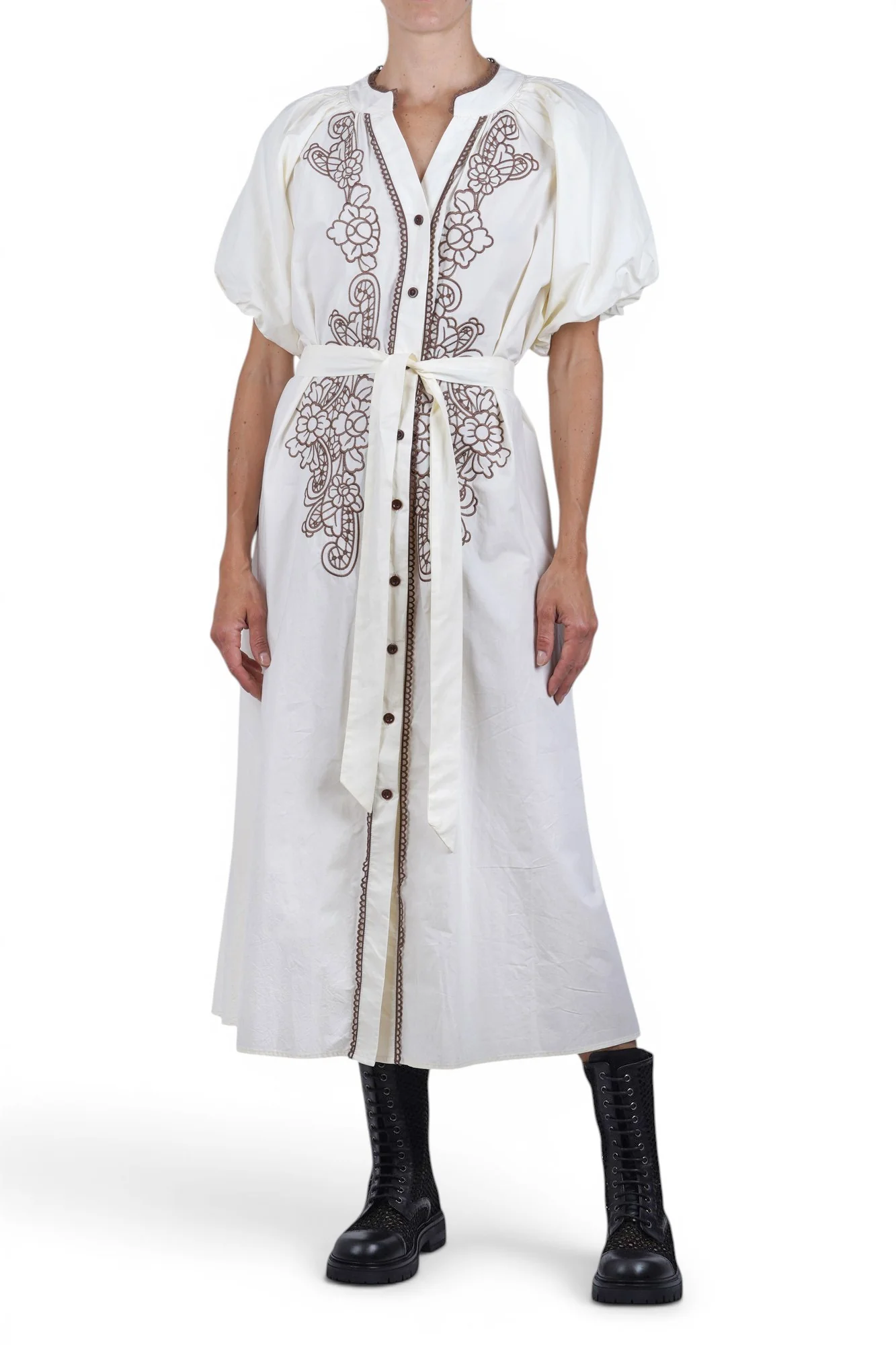 La Femme Blanche - Abito - 471717 - Panna/Marrone - Image 2