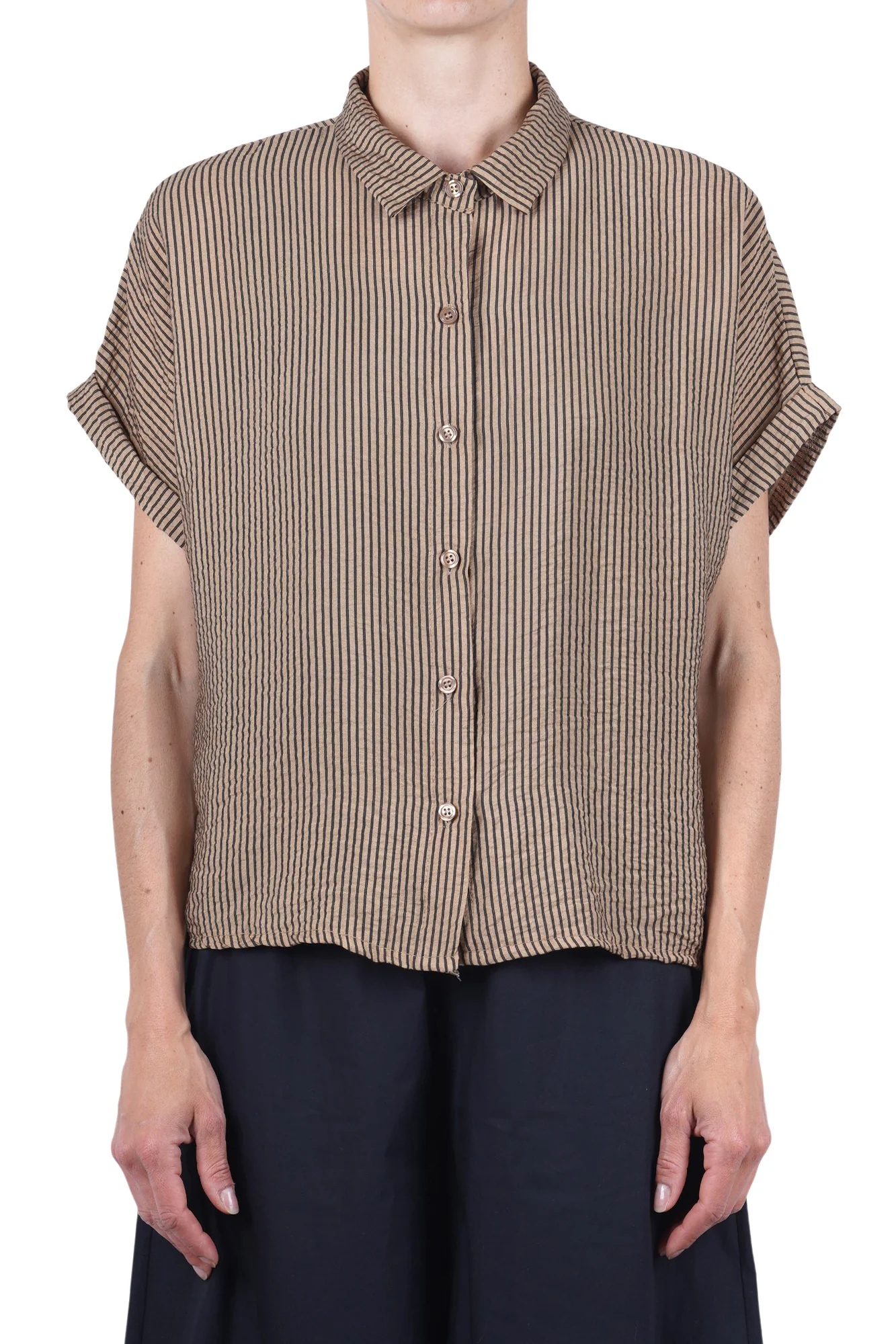 La Femme Blanche - Camicia - 471602 - Beige/Marrone - Image 3