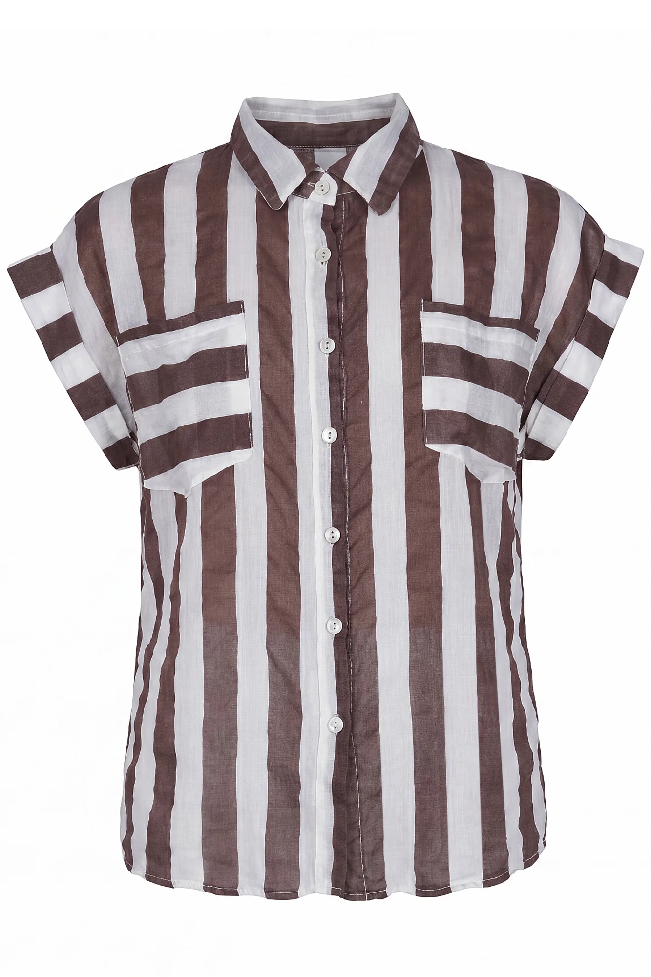 La Femme Blanche - Camicia - 471641 - Bianco/Marrone