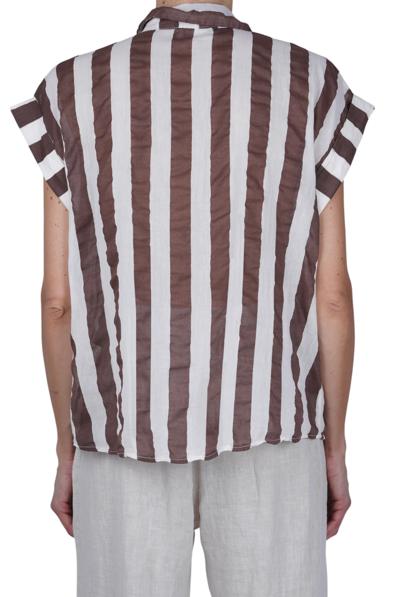 La Femme Blanche - Camicia - 471641 - Bianco/Marrone - Image 5