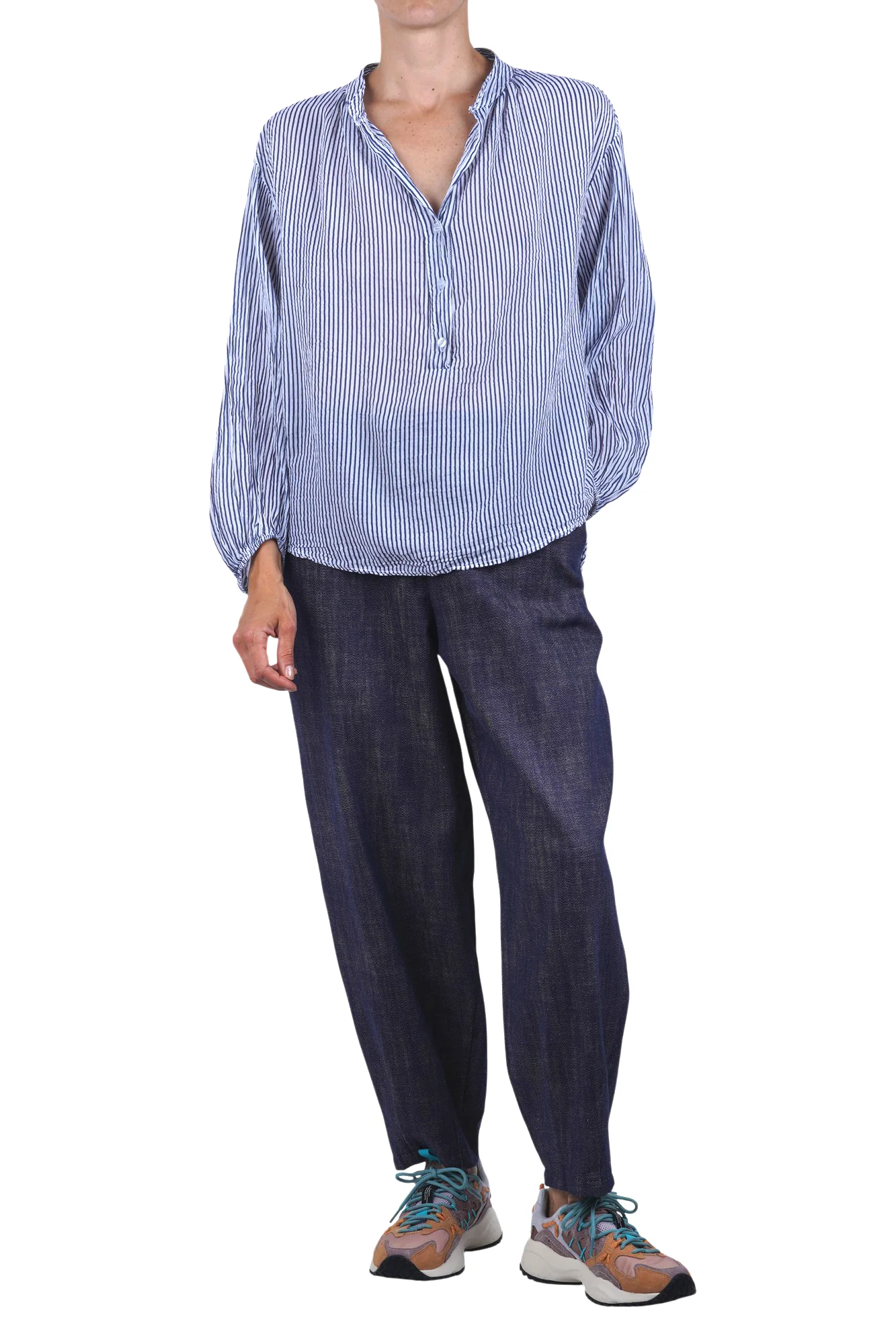 La Femme Blanche - Camicia - 471752 - Bianco/Blu - Image 2