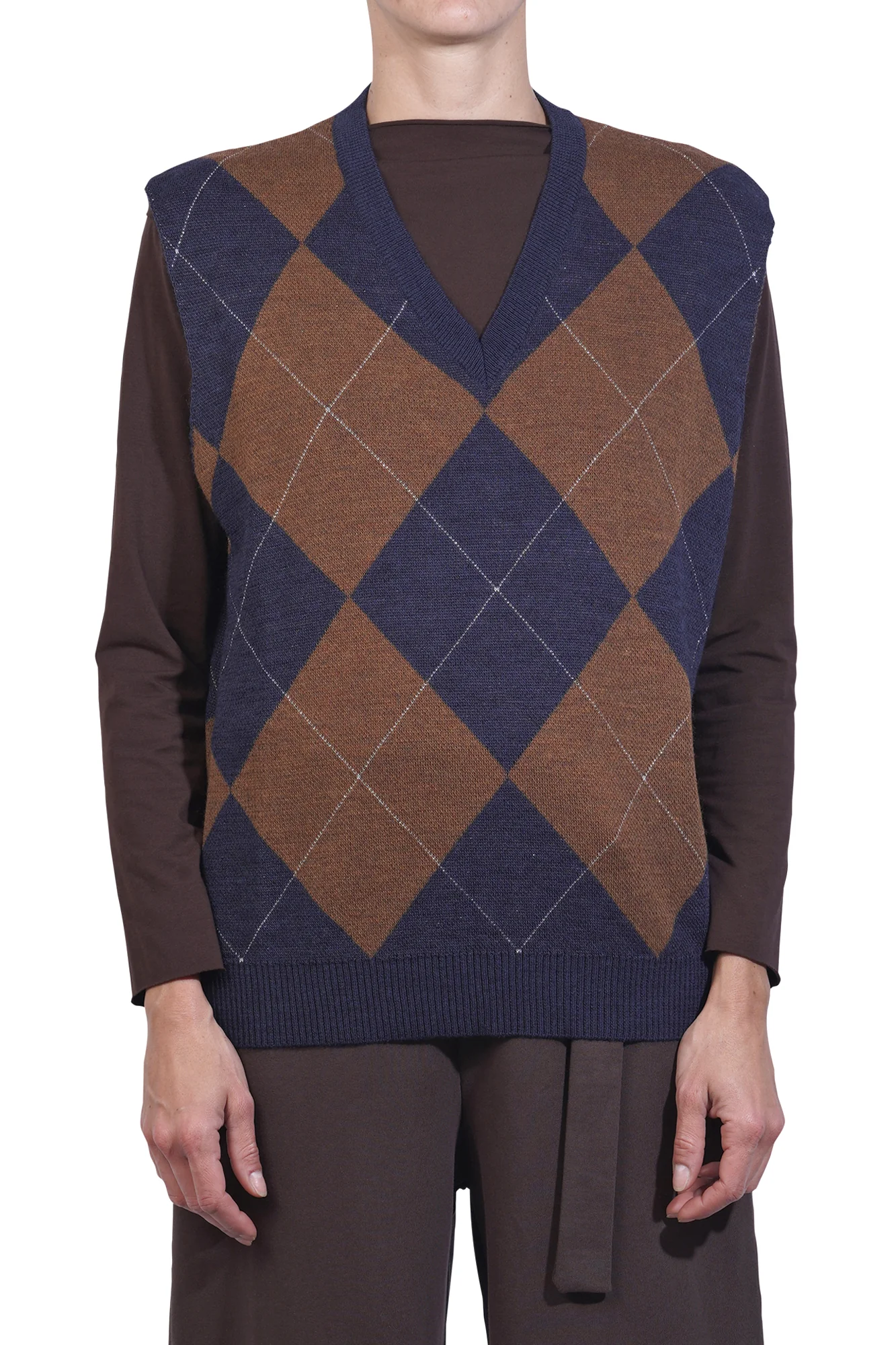 La Femme Blanche - Gilet - 461396 - Blu/Cammello - Image 3