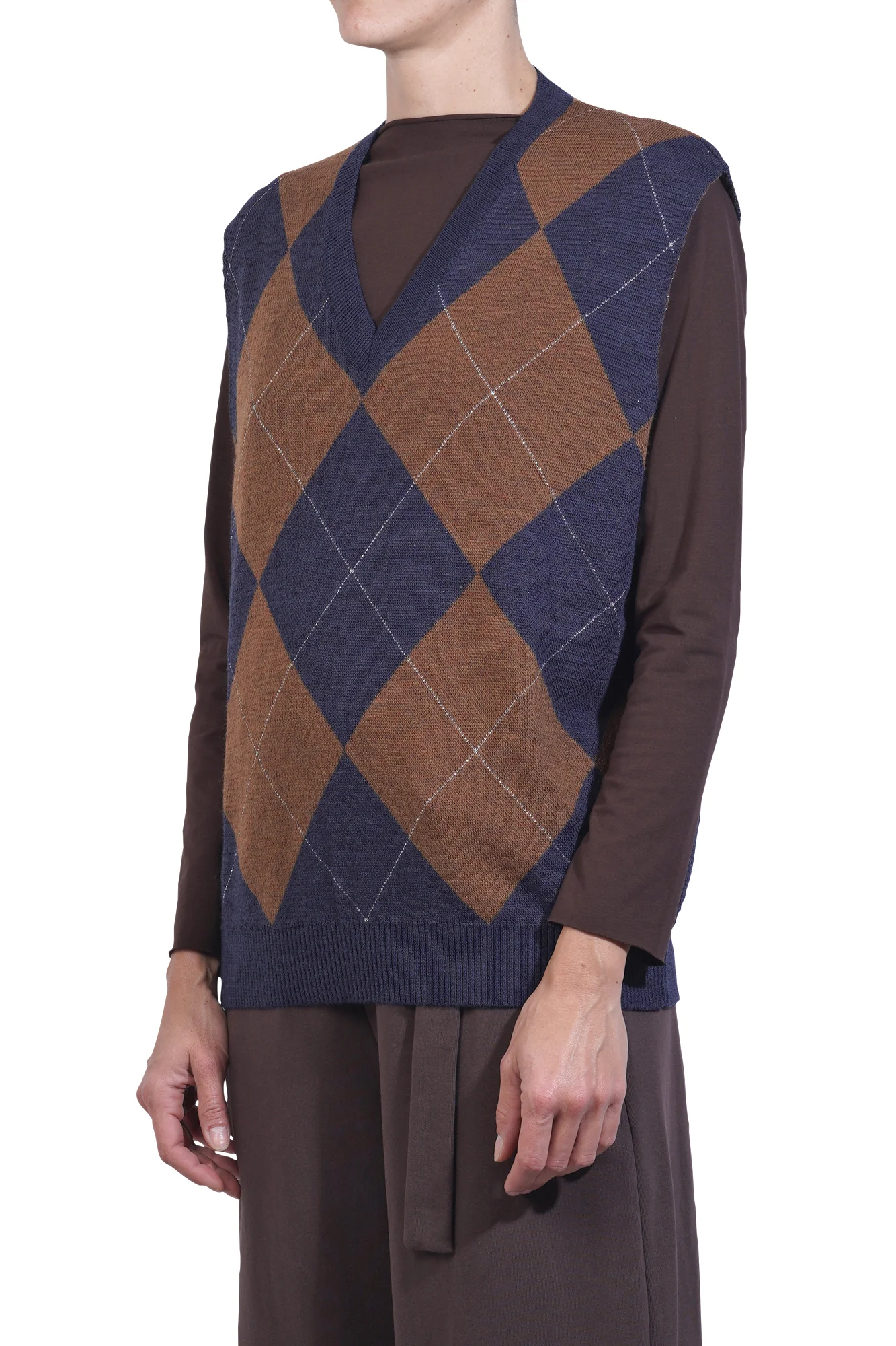 La Femme Blanche - Gilet - 461396 - Blu/Cammello - Image 4