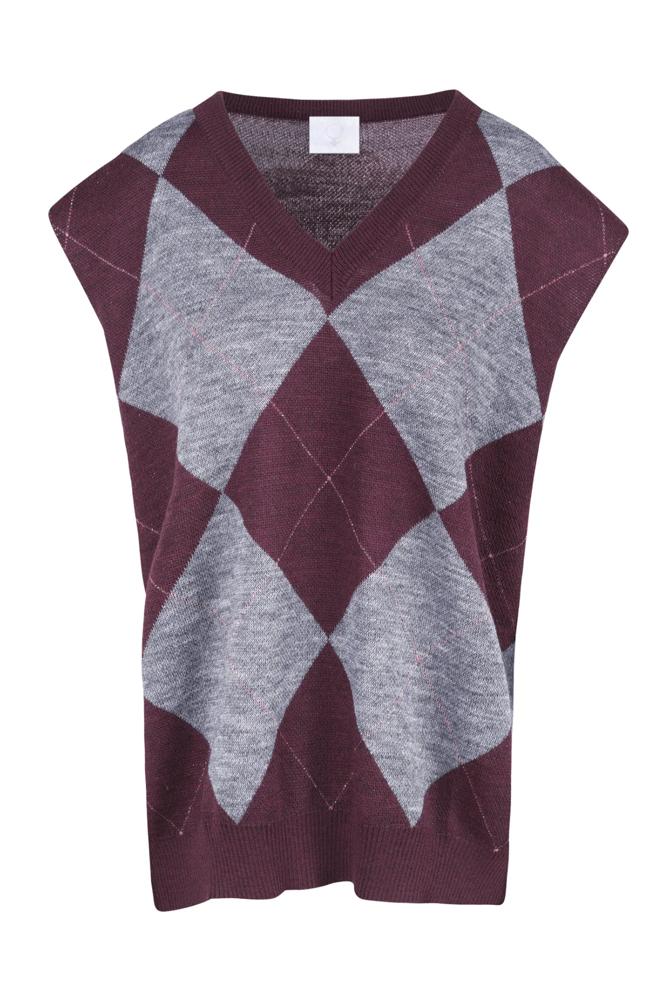 La Femme Blanche - Gilet - 461396 - Grigio/Bordeaux