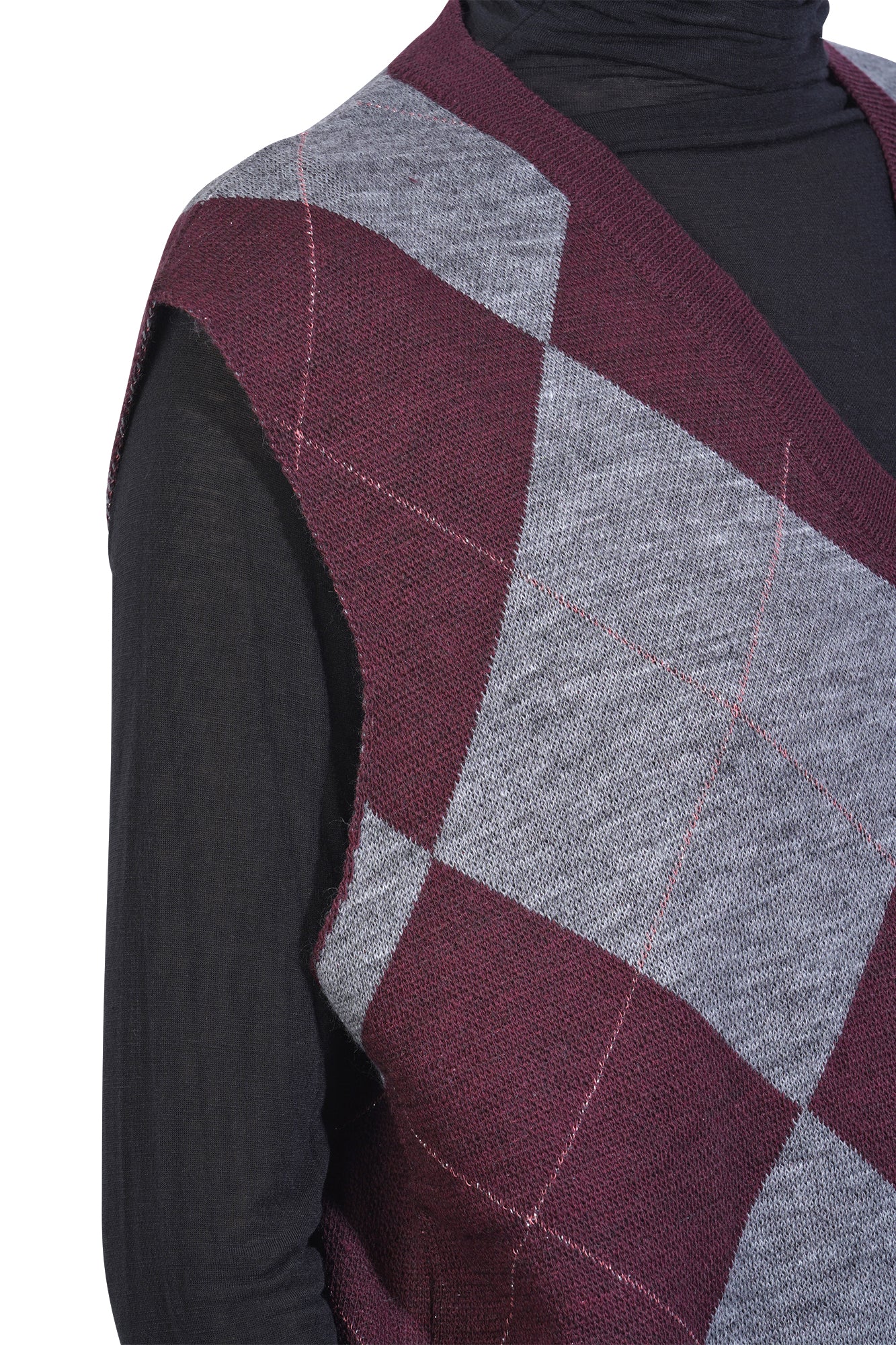 La Femme Blanche - Gilet - 461396 - Grigio/Bordeaux - Image 6
