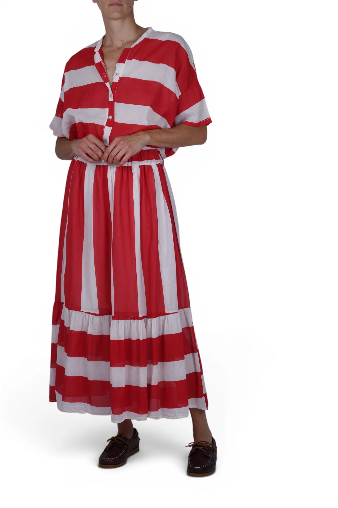 La Femme Blanche - Gonna - 471640 - Bianco/Rosso - Image 2
