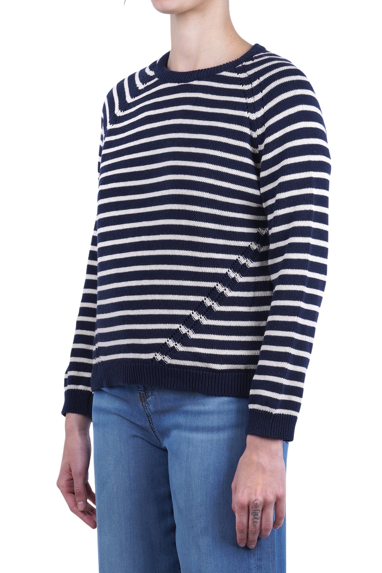 La Femme Blanche - Maglia - 471528 - Blu/Corda - Image 4