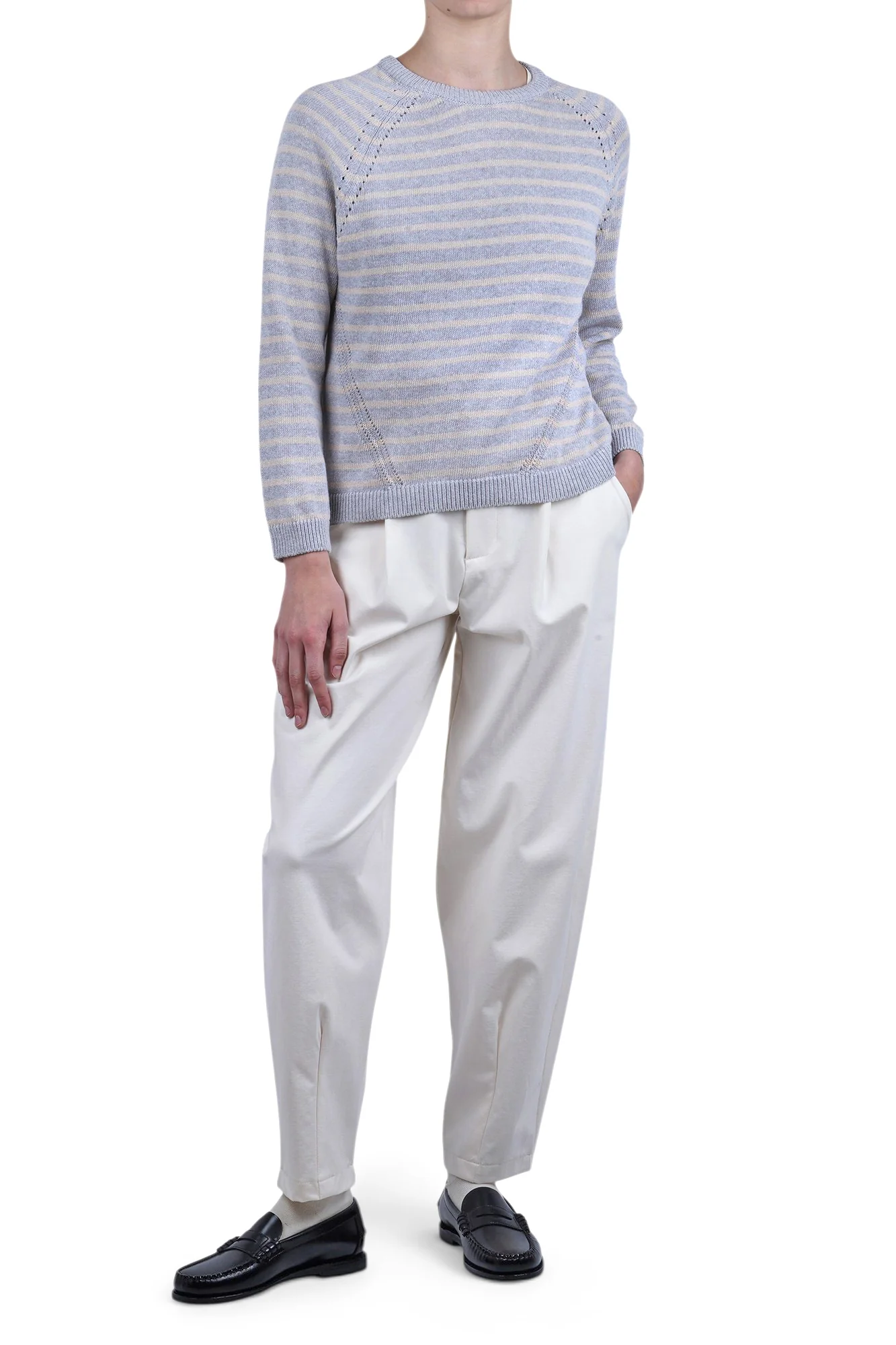 La Femme Blanche - Maglia - 471528 - Grigio/Corda - Image 2