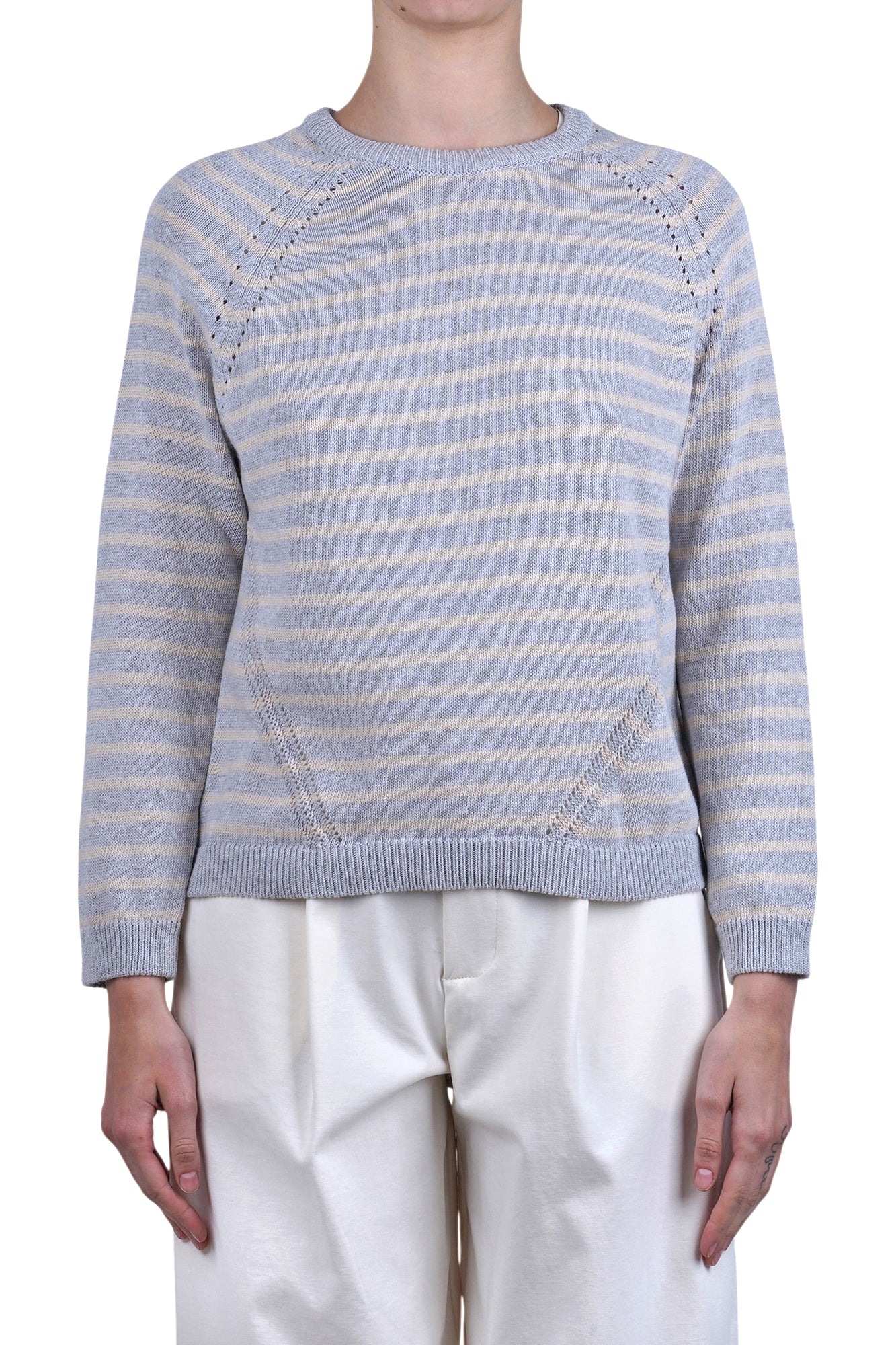La Femme Blanche - Maglia - 471528 - Grigio/Corda - Image 3