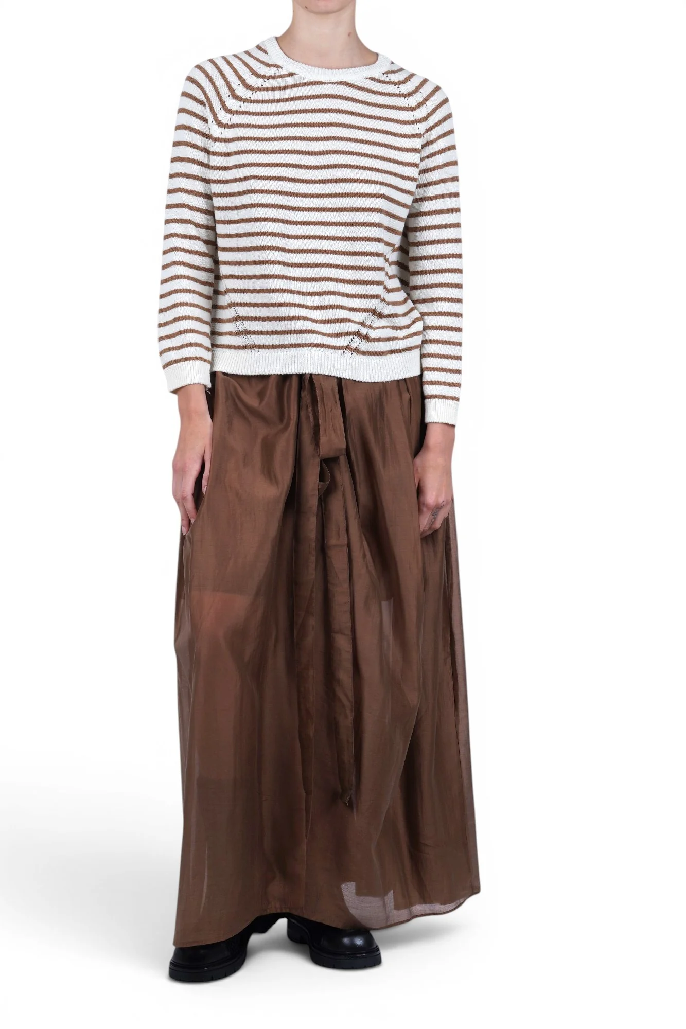 La Femme Blanche - Maglia - 471528 - Panna/Cammello - Image 2
