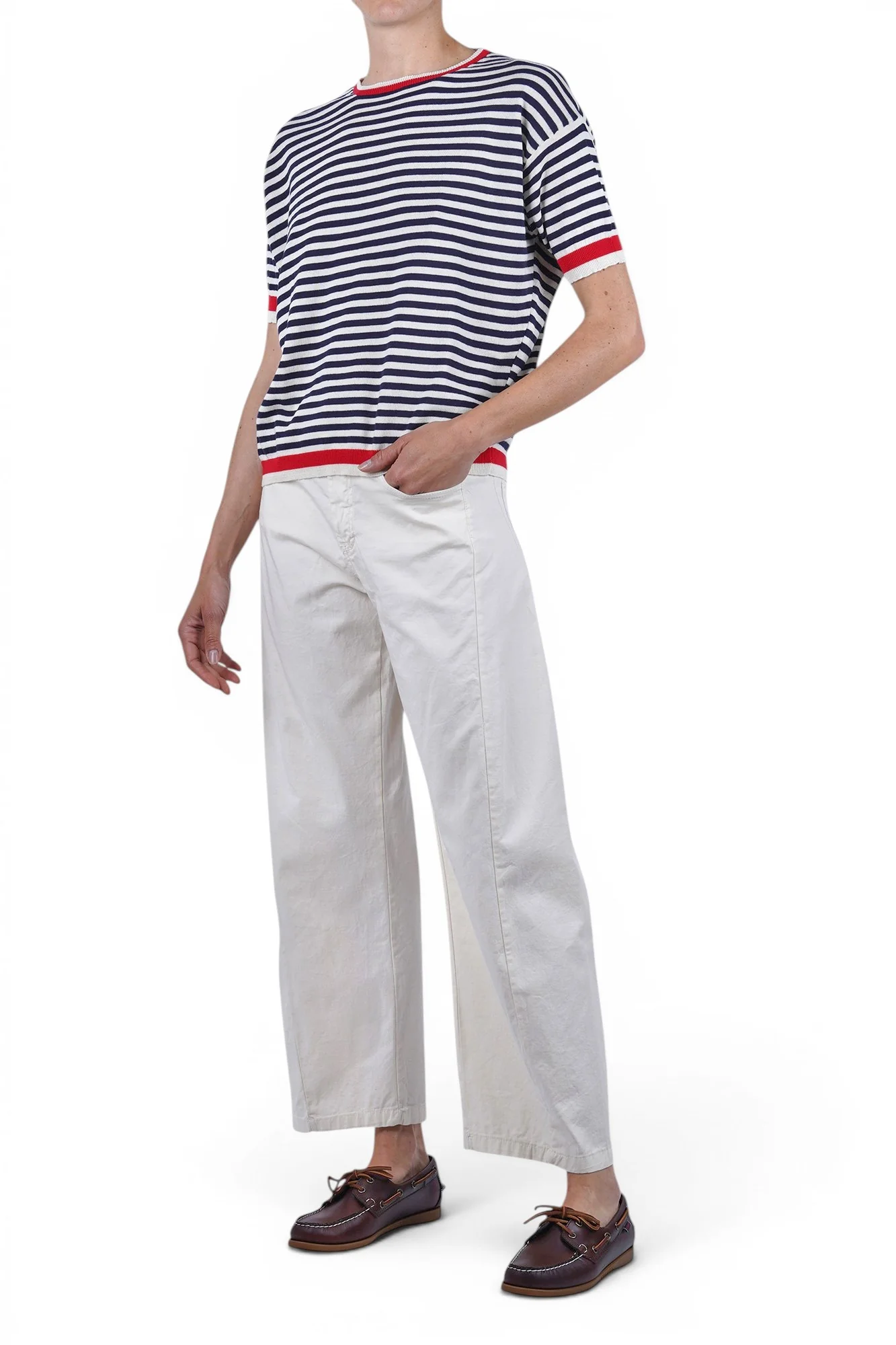 La Femme Blanche - Maglia - 471613 - Panna/Blu - Image 2