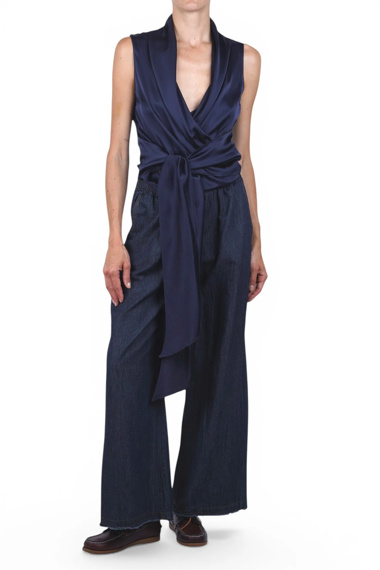 La Femme Blanche - Pantalone - 471670 - Denim scuro - Image 2