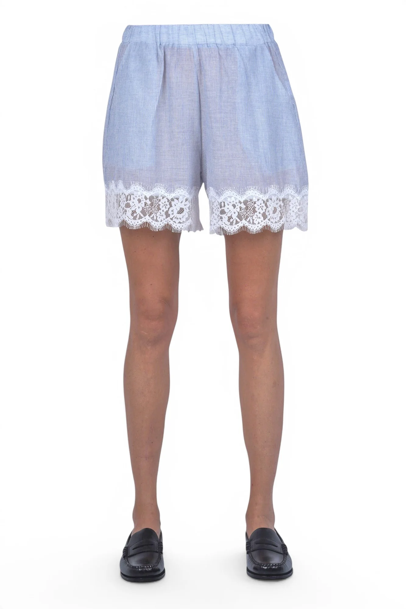 La Femme Blanche - Shorts - 471775 - Bianco/Azzurro - Image 3