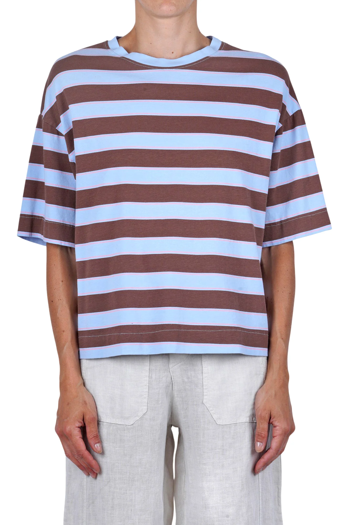 La Femme Blanche - T-shirt - 471787 - Marrone/Azzurro - Image 3