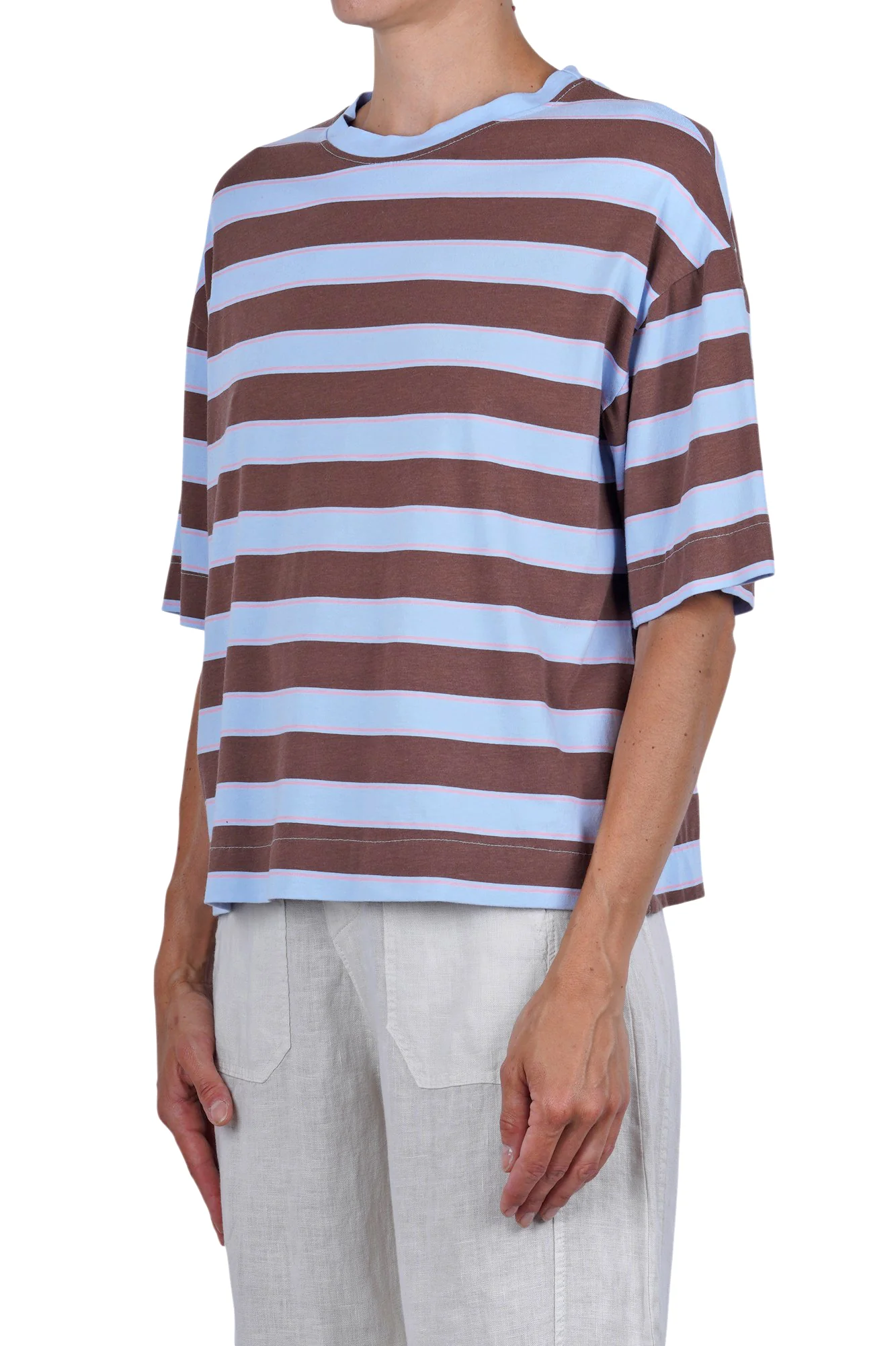 La Femme Blanche - T-shirt - 471787 - Marrone/Azzurro - Image 4