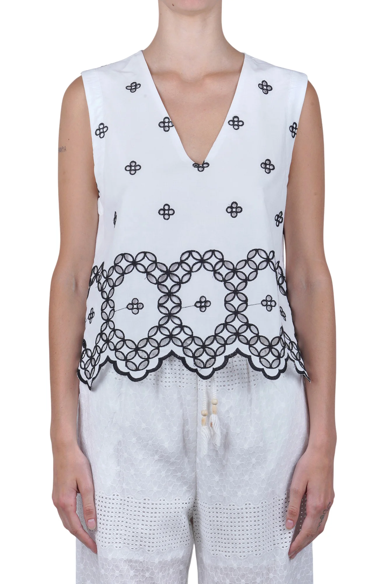La Femme Blanche - Top - 471575 - Bianco/Nero - Image 3