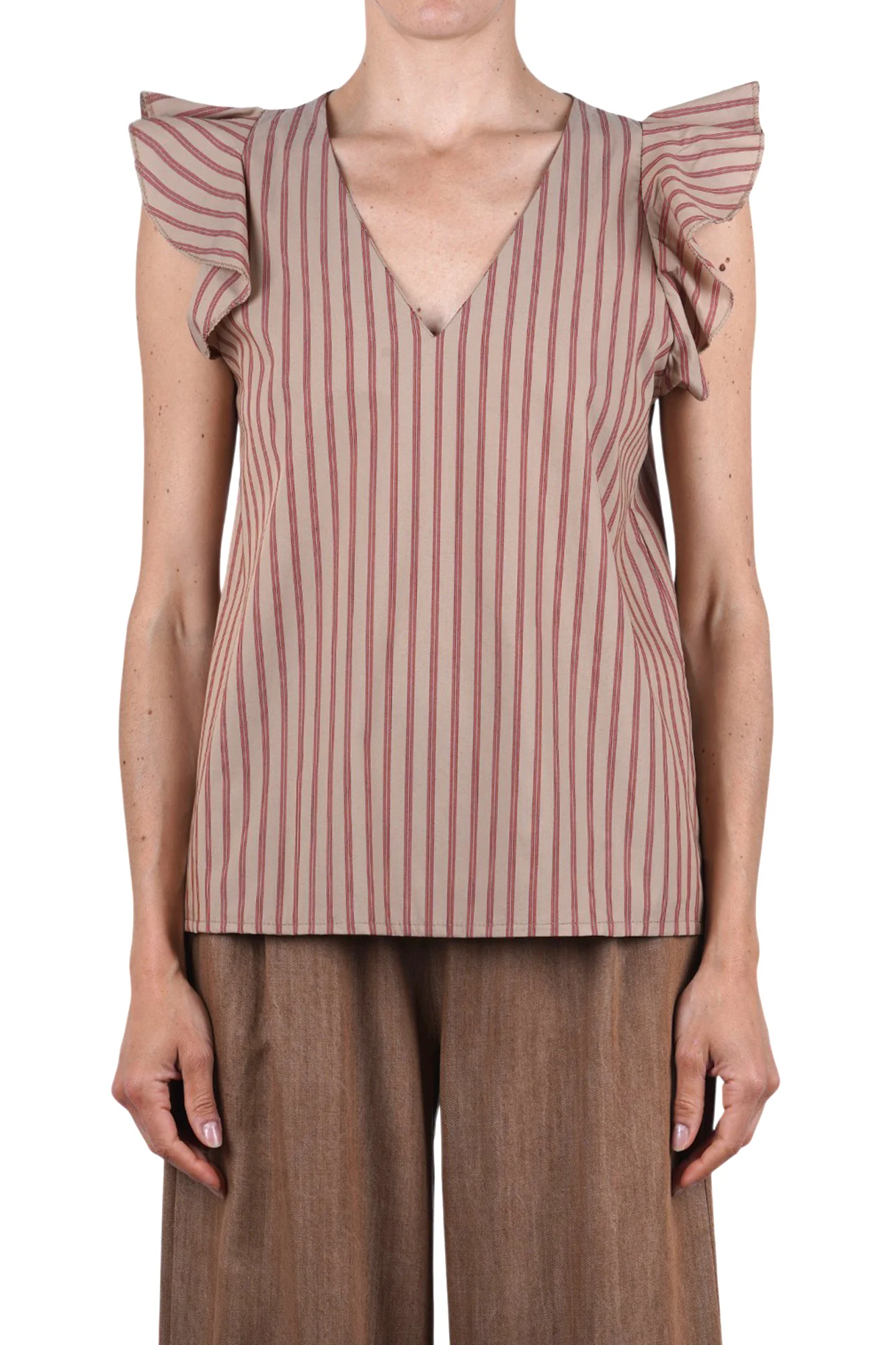 La Femme Blanche - Top - 471600 - Rosso/Cammello - Image 3