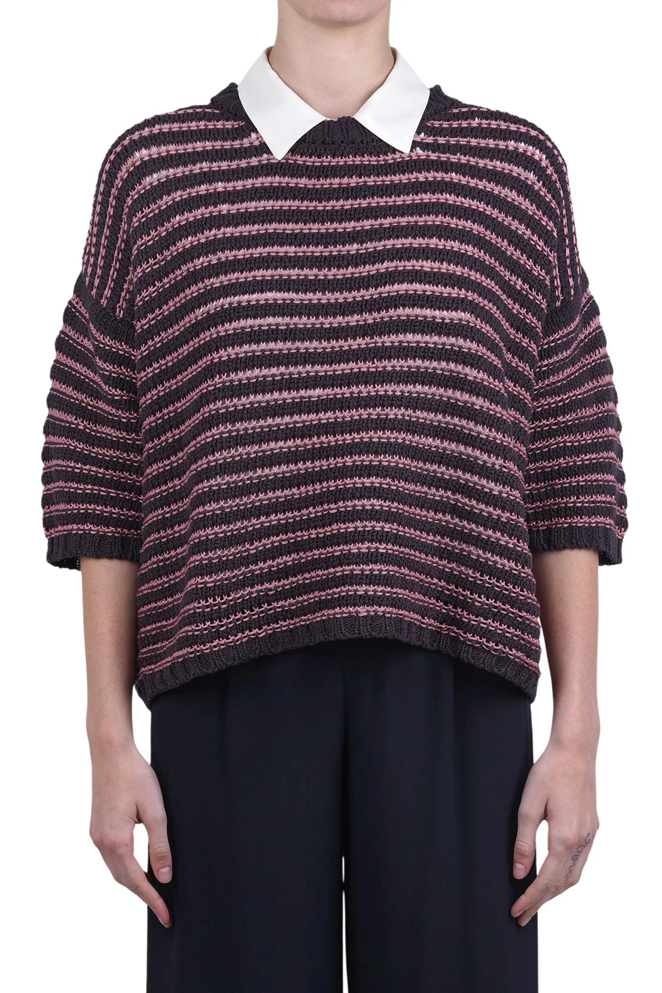Roberto Collina - Maglia - 470391 - Rosa/Moro - Image 3