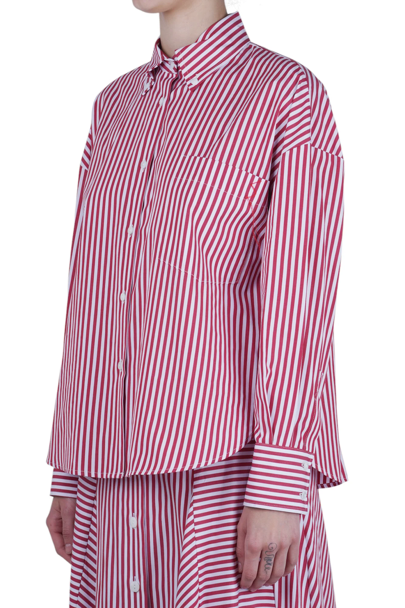 Solotre - Camicia - 470680 - Bianco/Rosso - Image 4