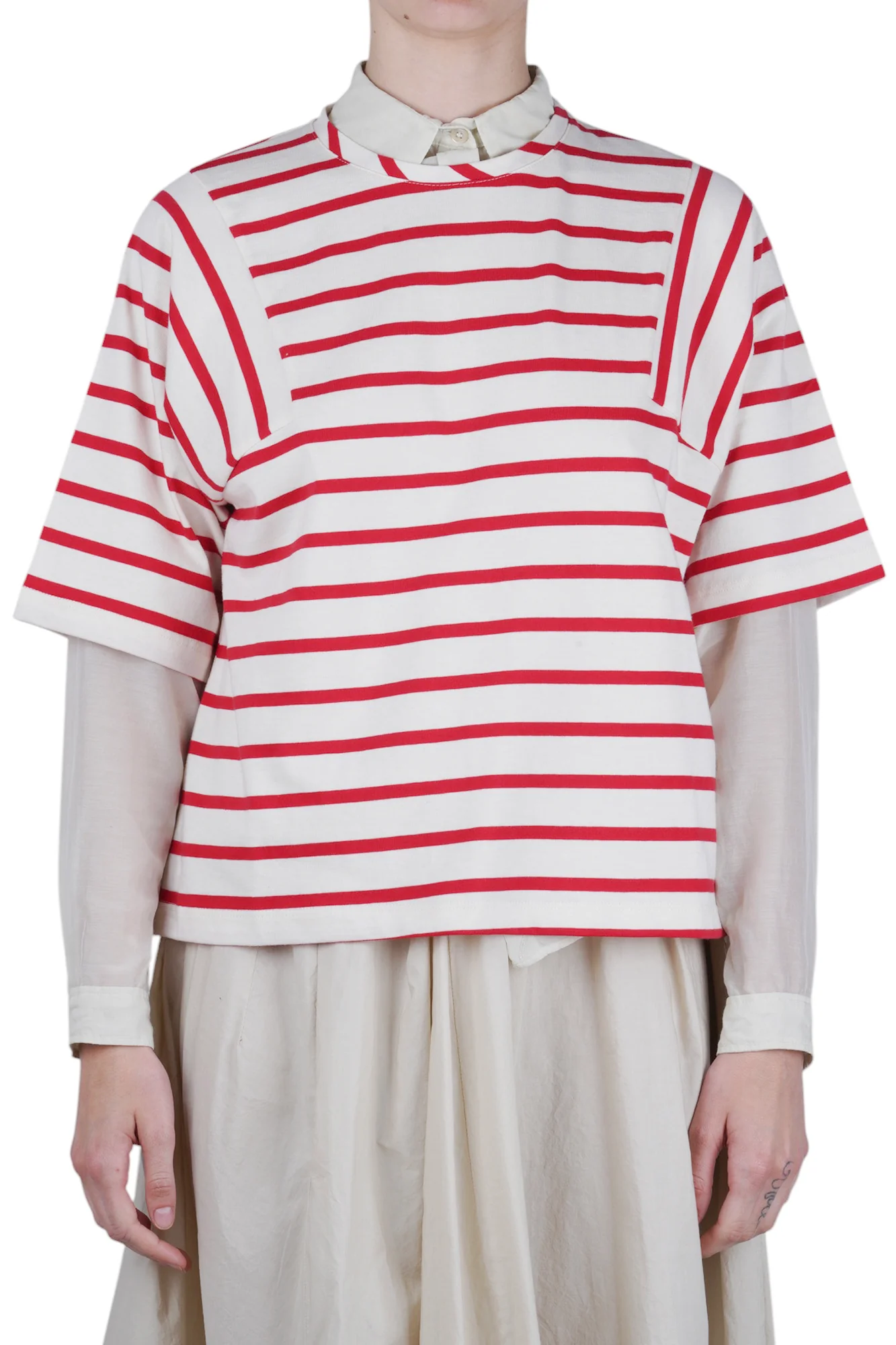 Solotre - T-shirt - 470682 - Panna/Rosso - Image 3