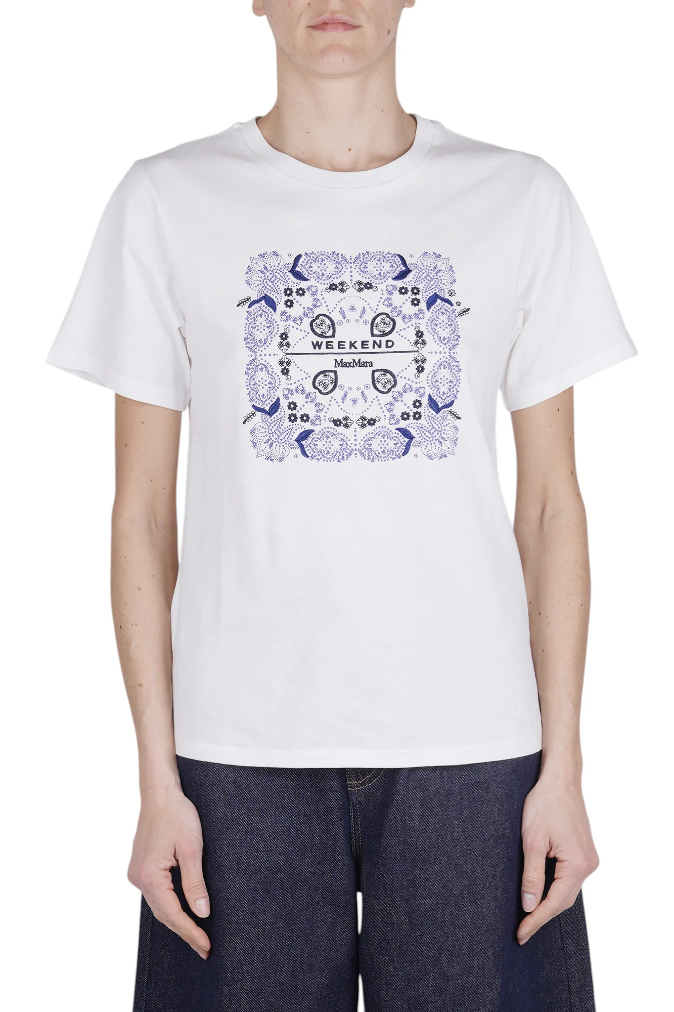 Weekend MaxMara - T-shirt - 470618 - Bianco/Blu - Image 3