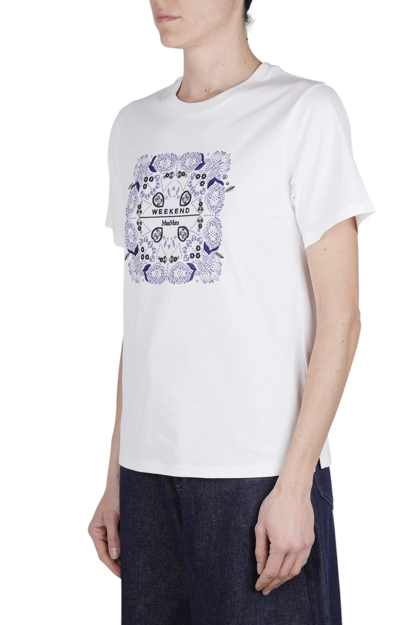 Weekend MaxMara - T-shirt - 470618 - Bianco/Blu - Image 4